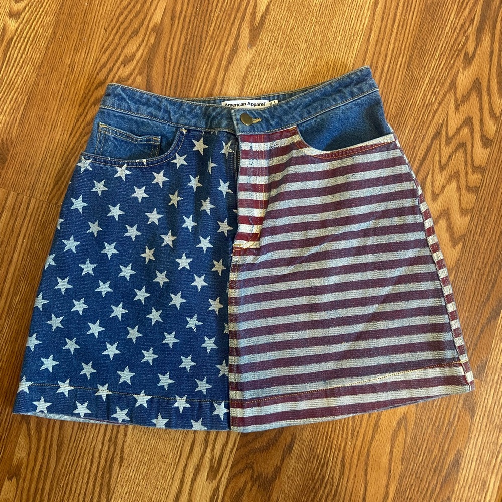 American Apparel Denim Star and Stripe Skirt